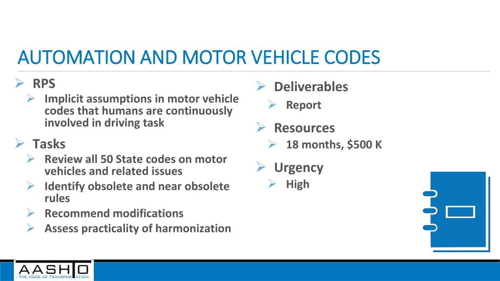 automation and motor vehicle codes automation