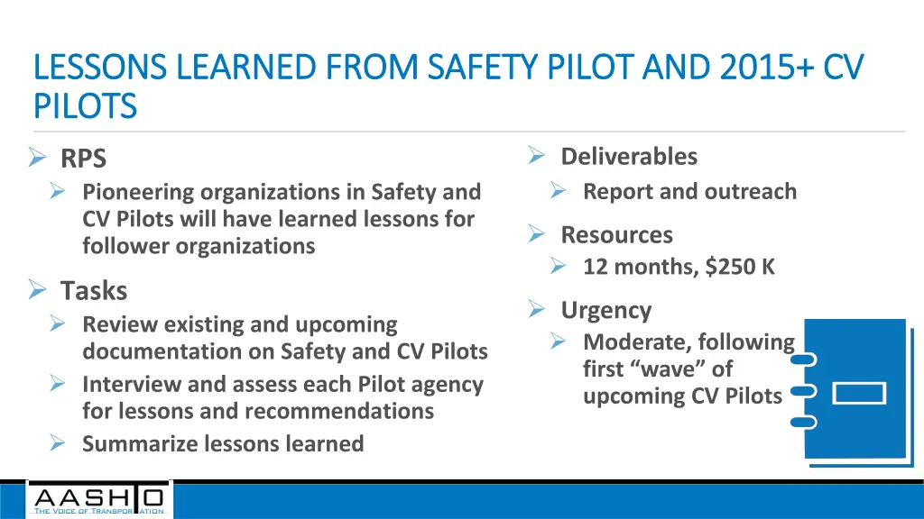 lessons learned from safety pilot and 2015