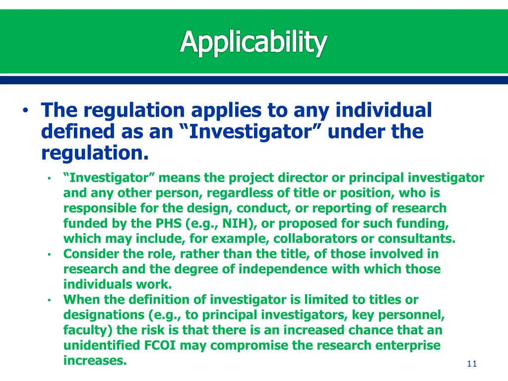 applicability