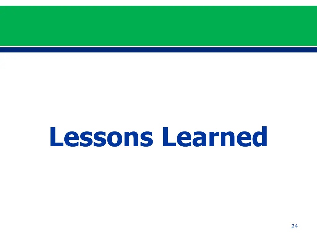lessons learned