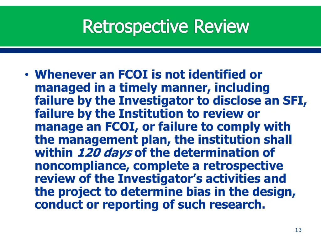 retrospective review