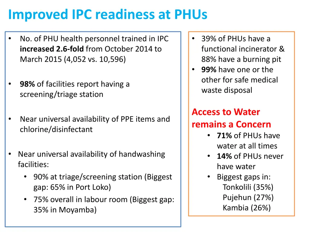 improved ipc readiness at phus