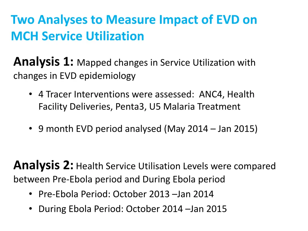 two analyses to measure impact