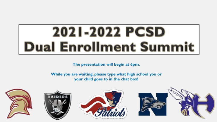 the presentation will begin at 6pm