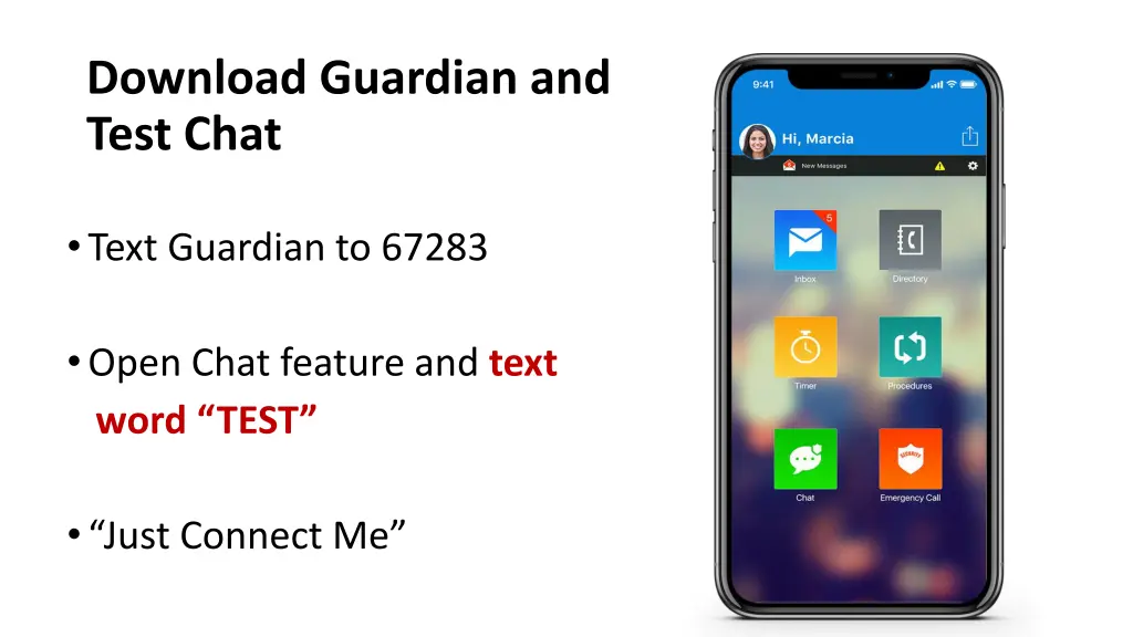 download guardian and test chat