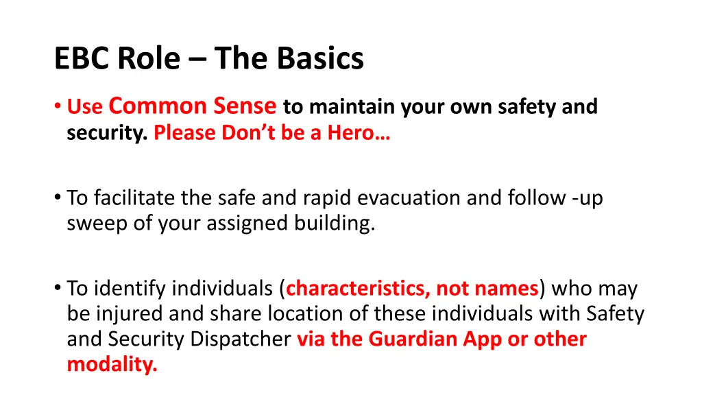 ebc role the basics
