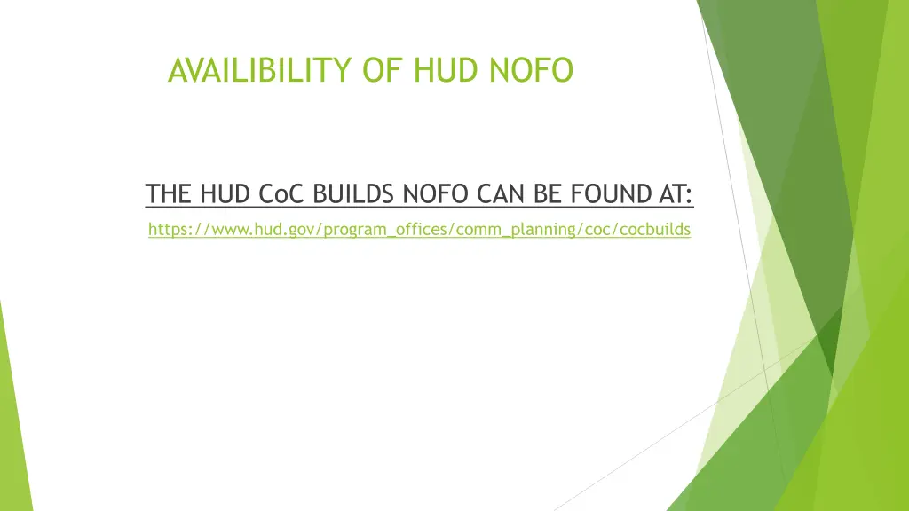 availibility of hud nofo