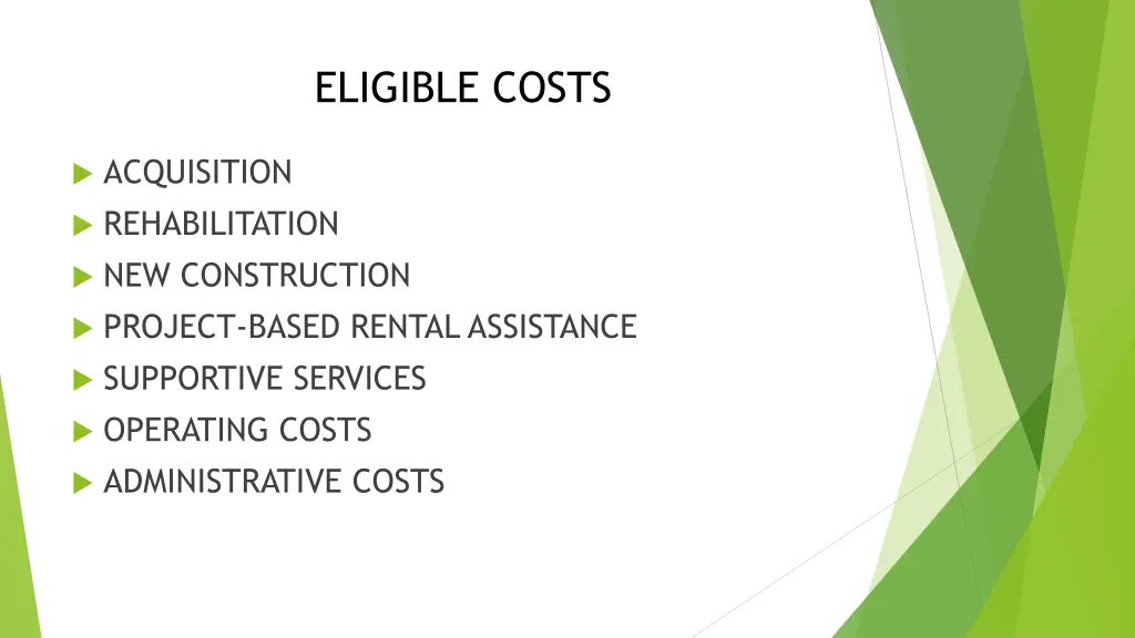 eligible costs