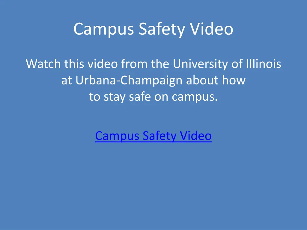 campus safety video