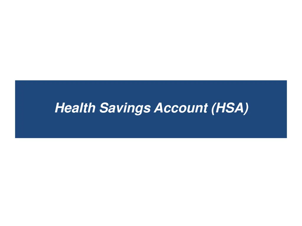 health savings account hsa