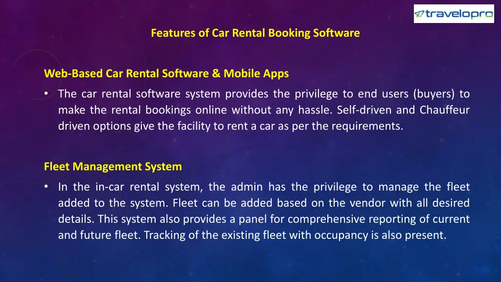 features of car rental booking software