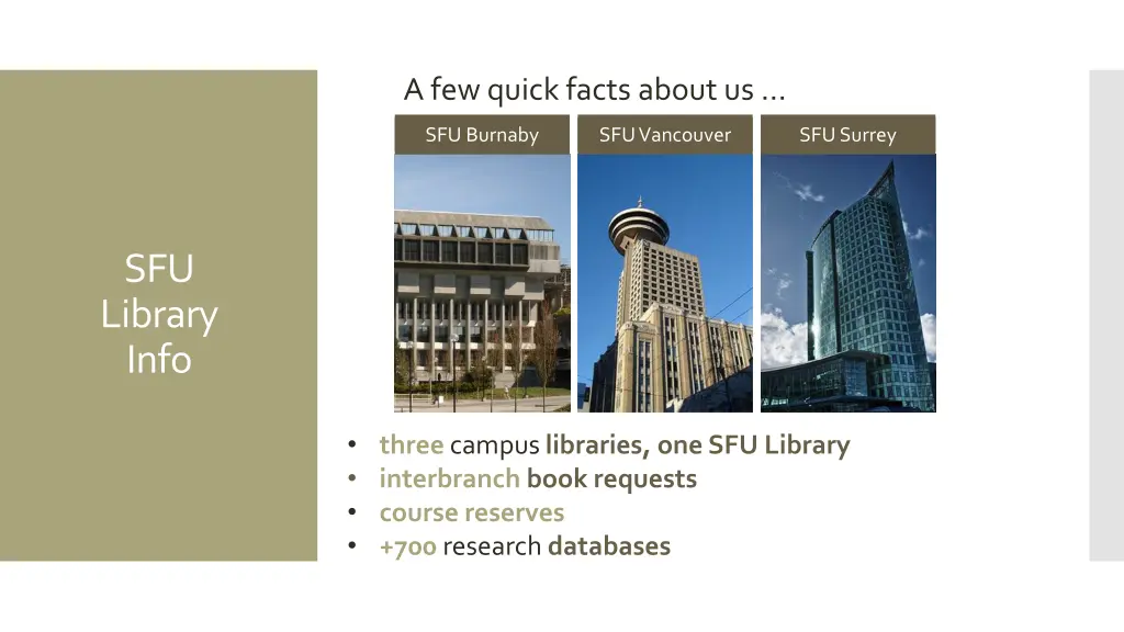 a few quick facts about us