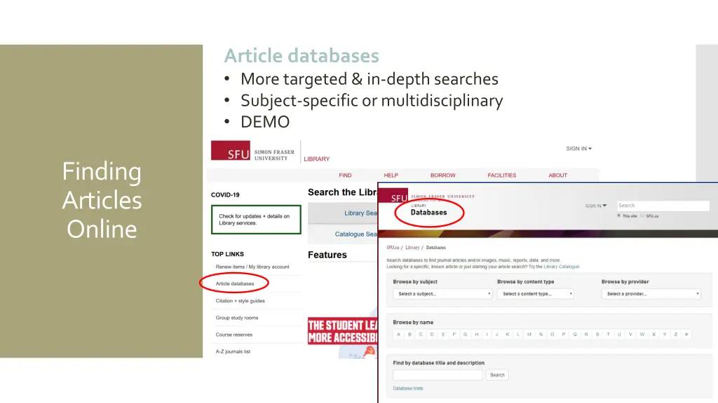 article databases more targeted in depth searches