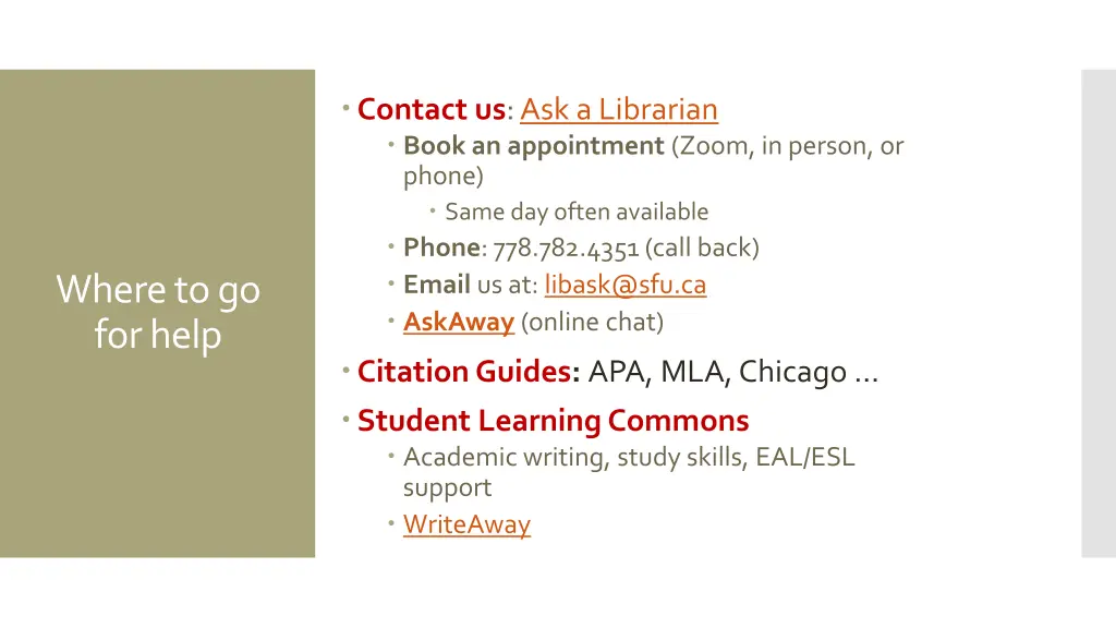 contact us ask a librarian book an appointment