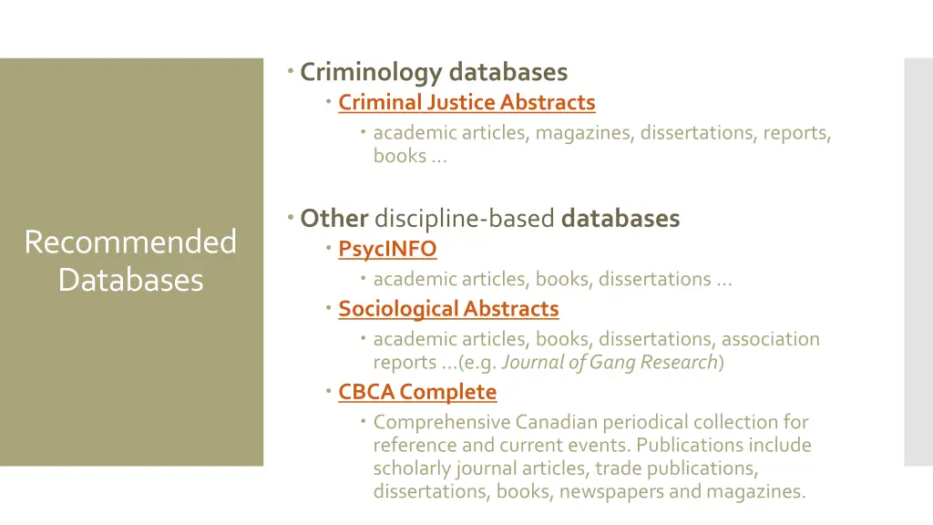 criminology databases criminal justice abstracts