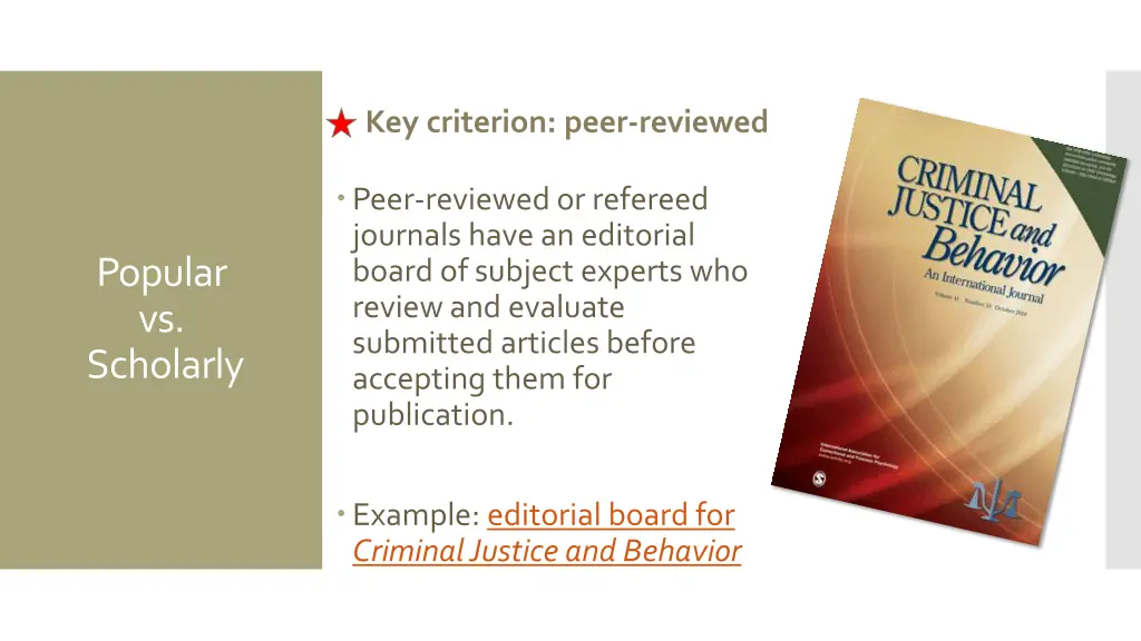 key criterion peer reviewed