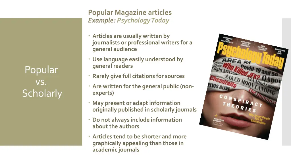 popular magazine articles example psychology today