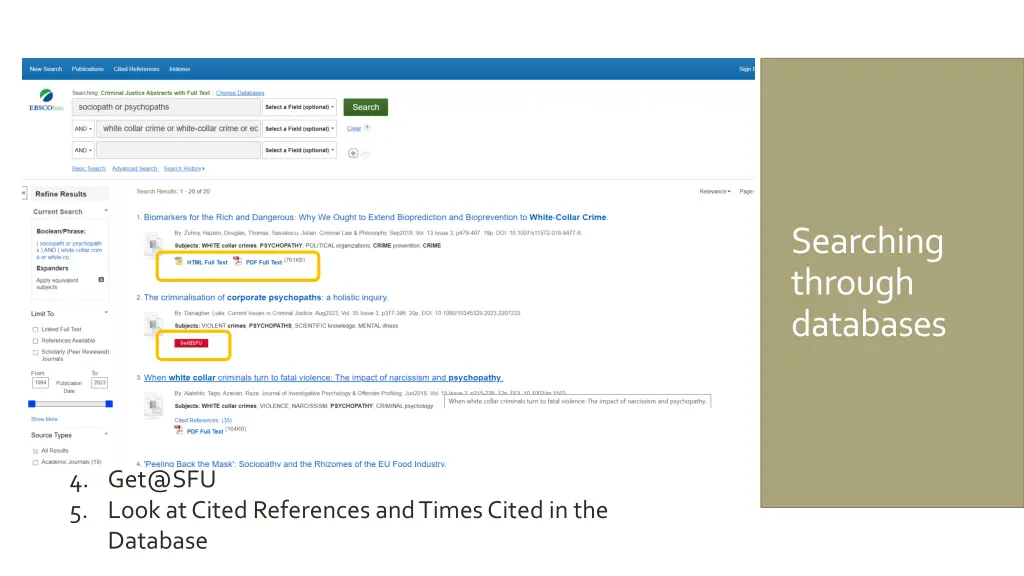 searching through databases