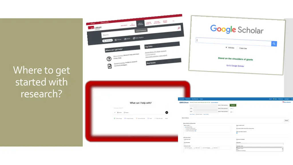 where to get started with research