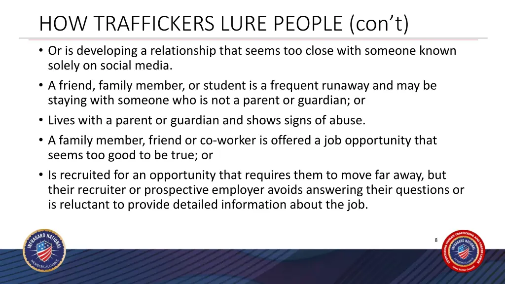 how traffickers lure people