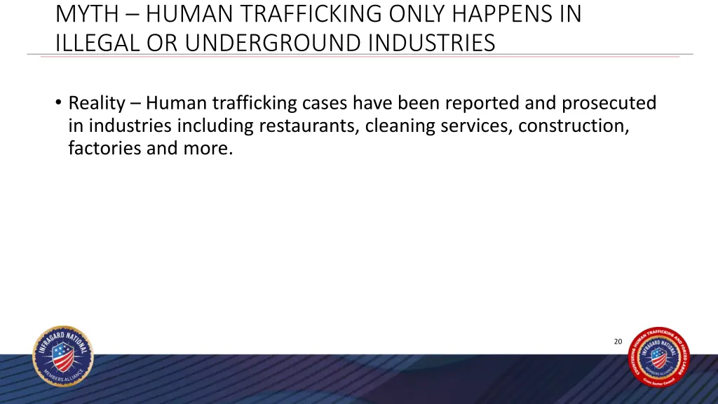 myth human trafficking only happens in illegal