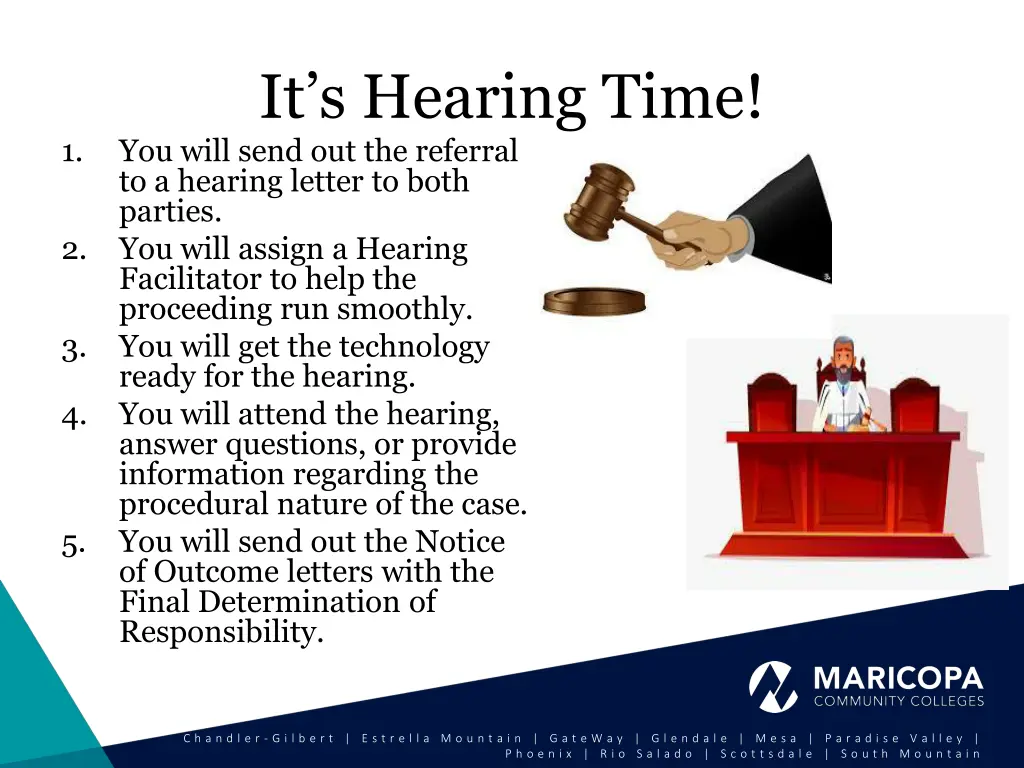 it s hearing time you will send out the referral