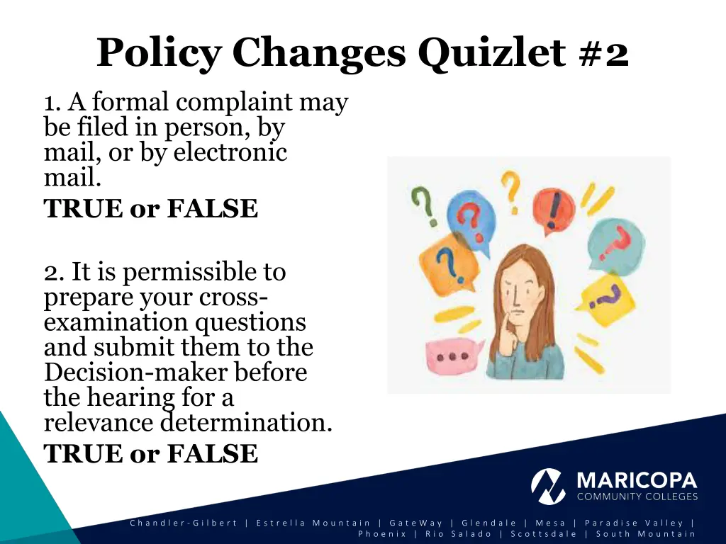 policy changes quizlet 2 1 a formal complaint