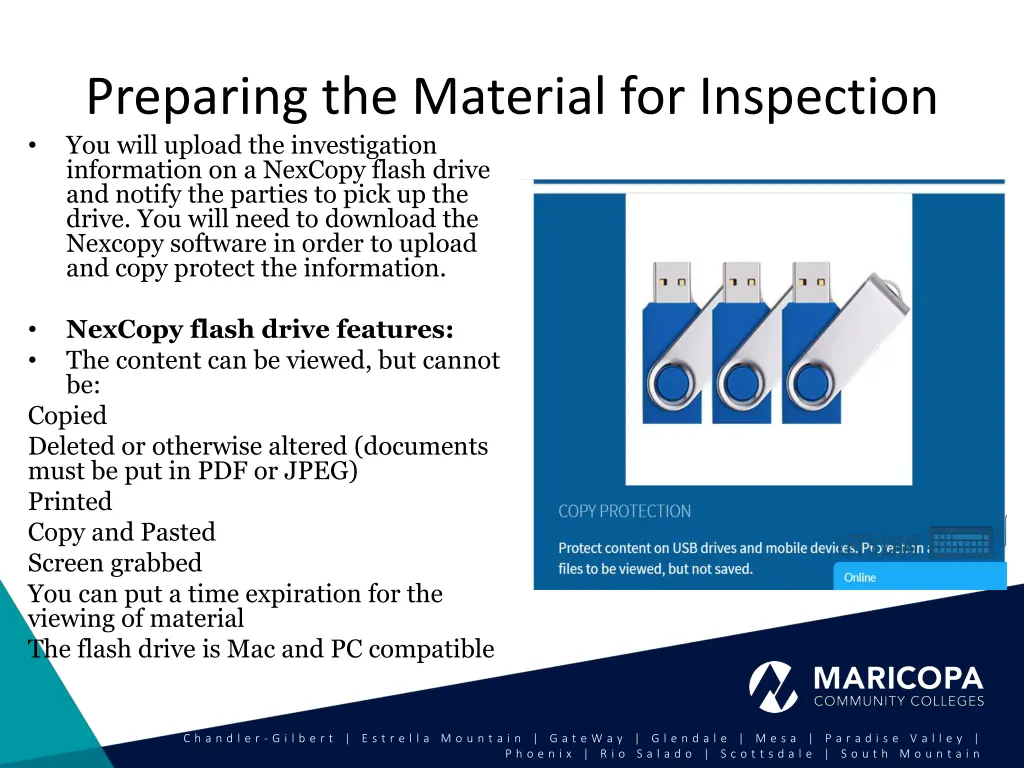 preparing the material for inspection you will
