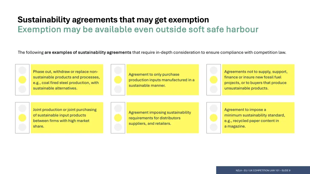sustainability agreements that may get exemption