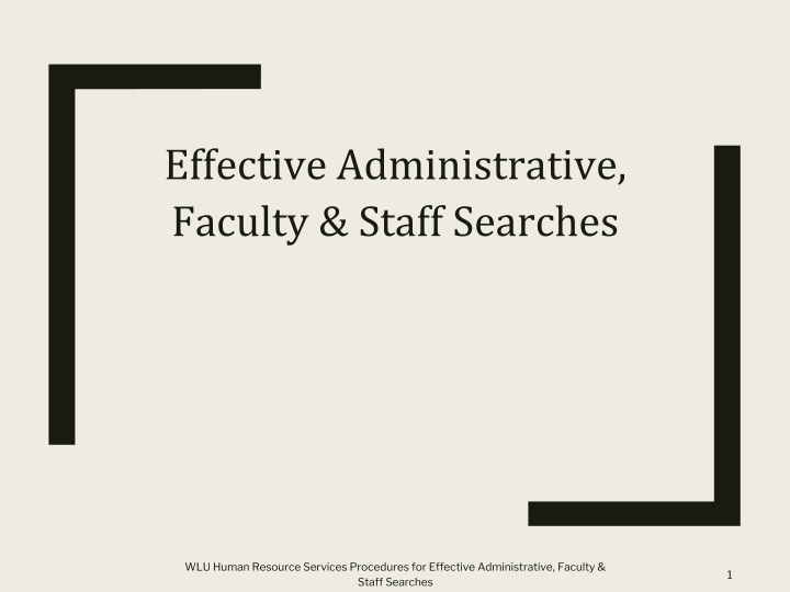 effective administrative faculty staff searches