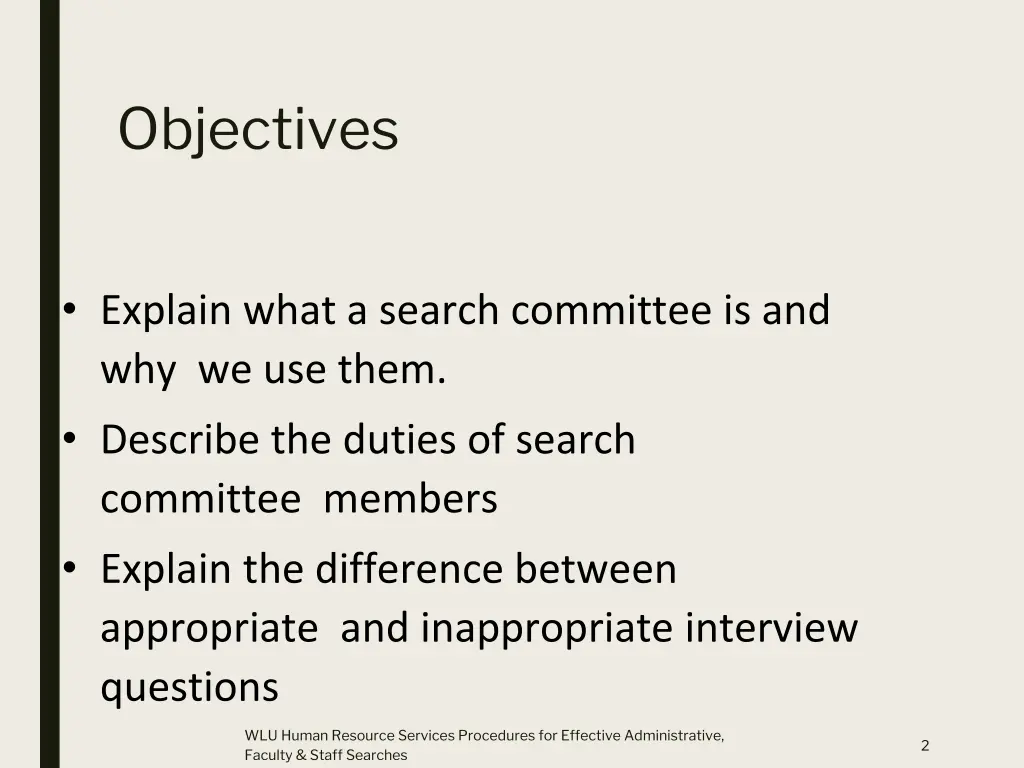 objectives
