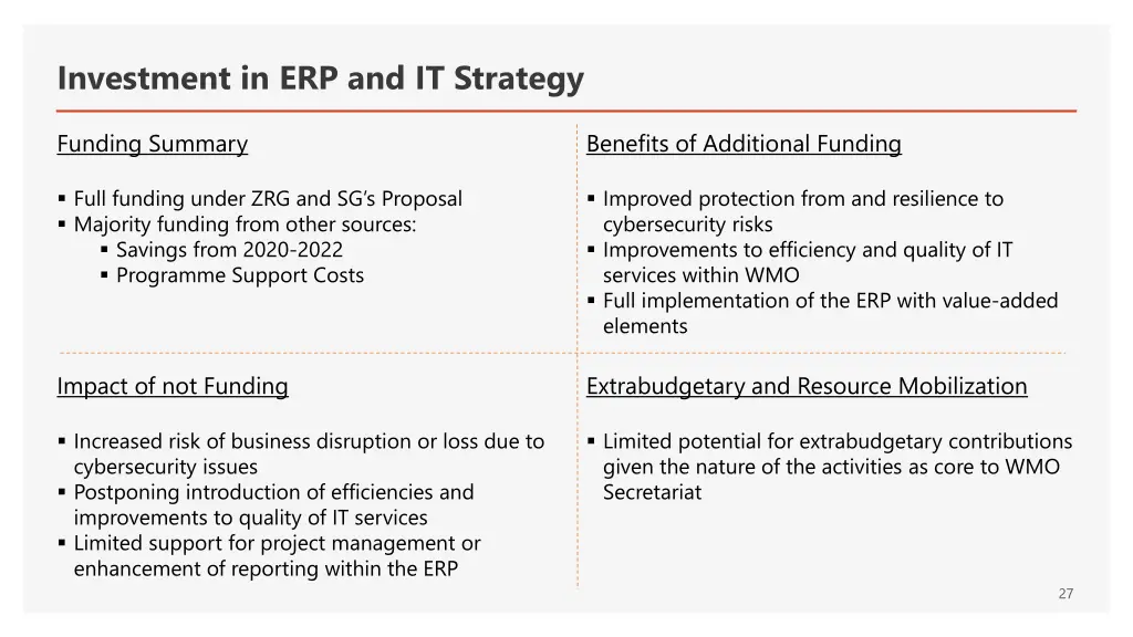 investment in erp and it strategy
