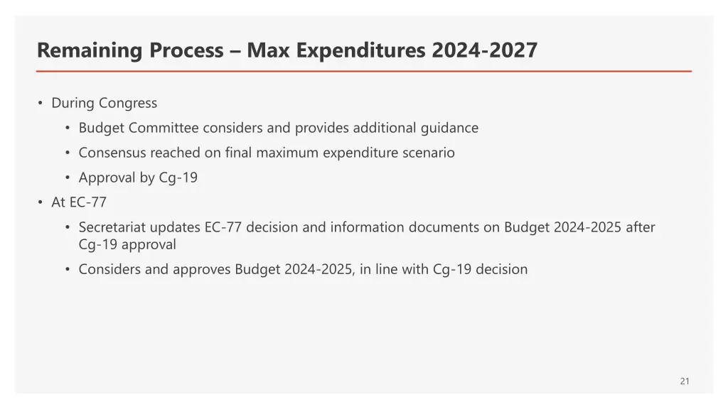 remaining process max expenditures 2024 2027