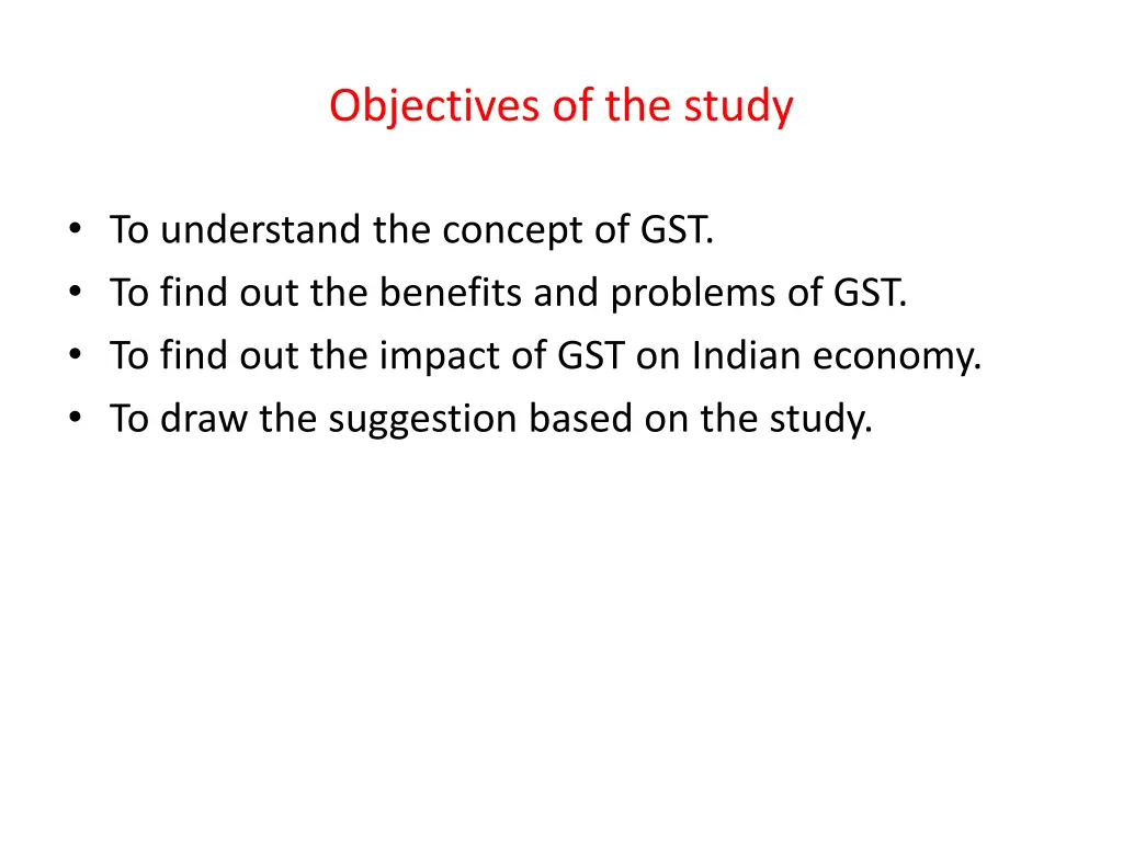 objectives of the study