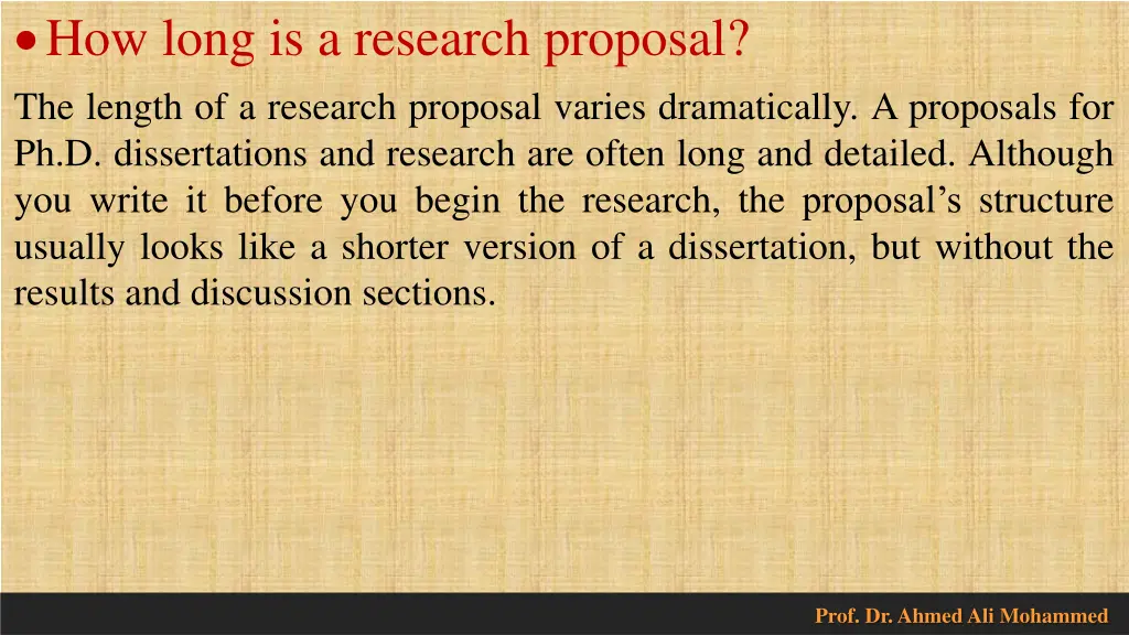 how long is a research proposal the length