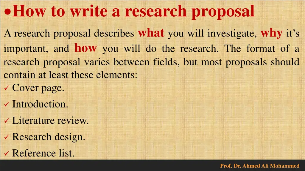 how to write a research proposal a research