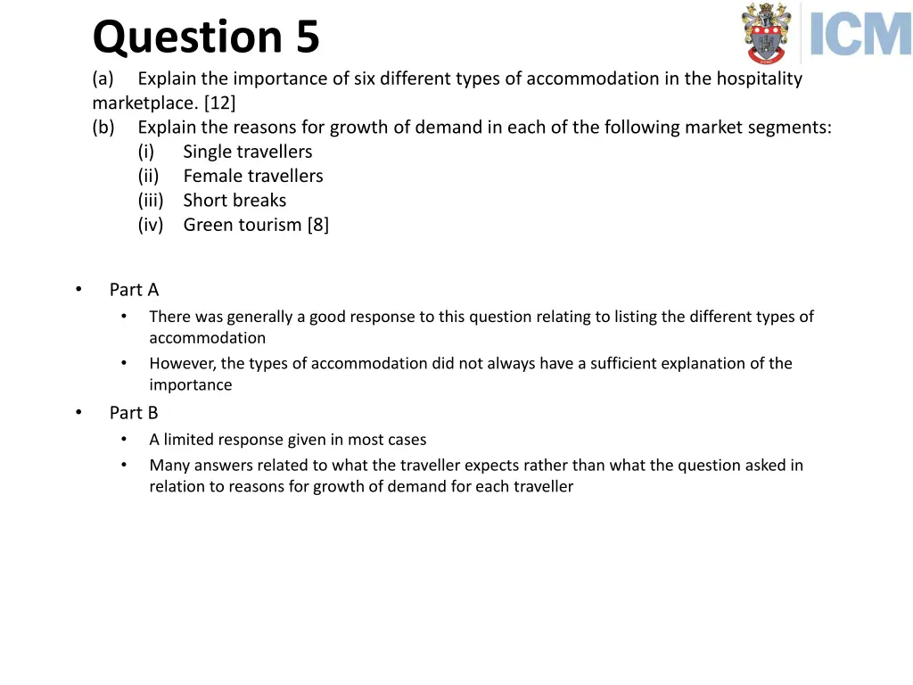 question 5 a explain the importance