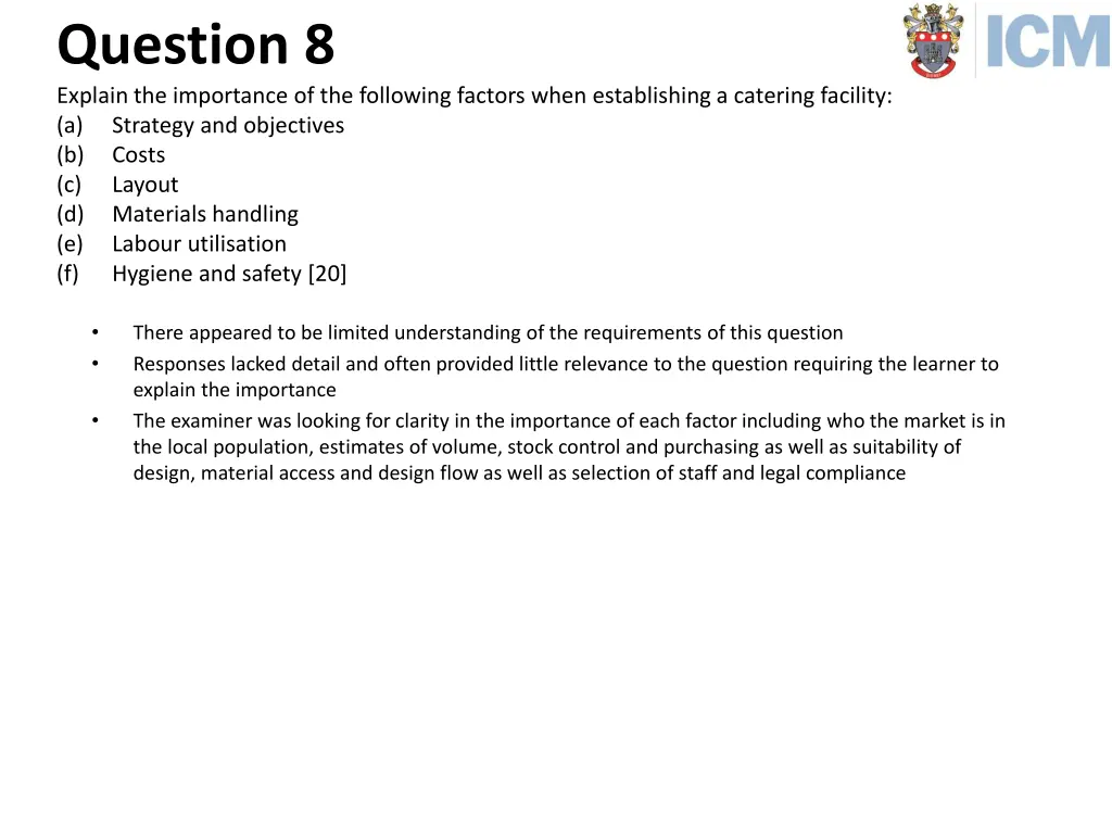 question 8 explain the importance