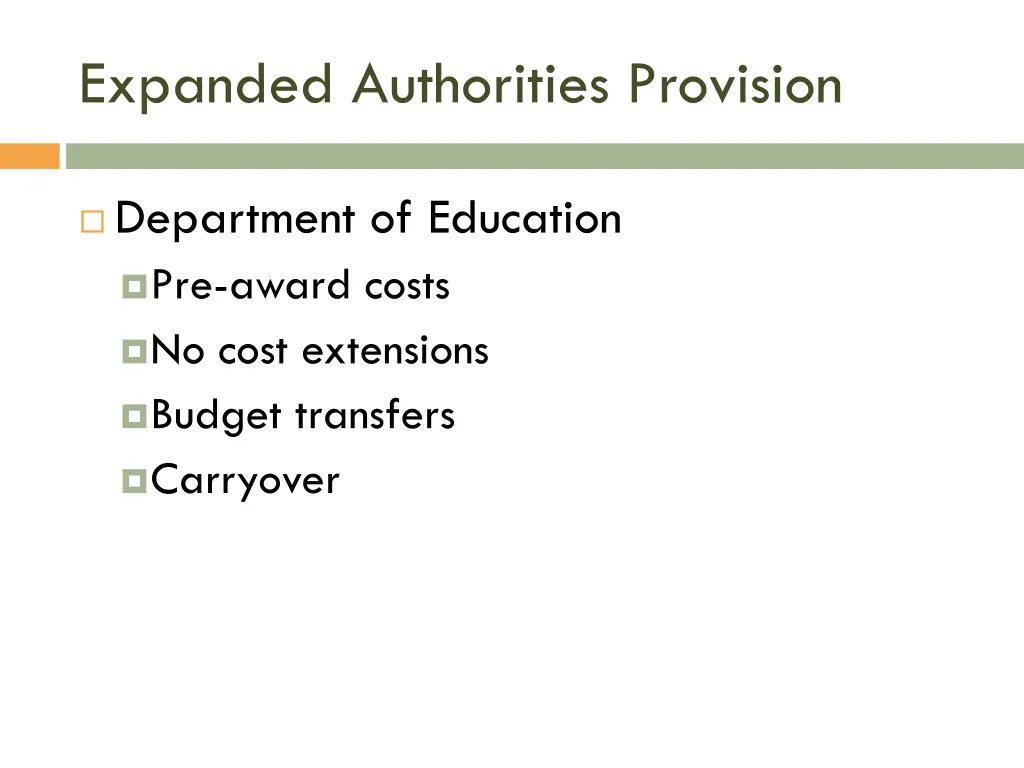 expanded authorities provision