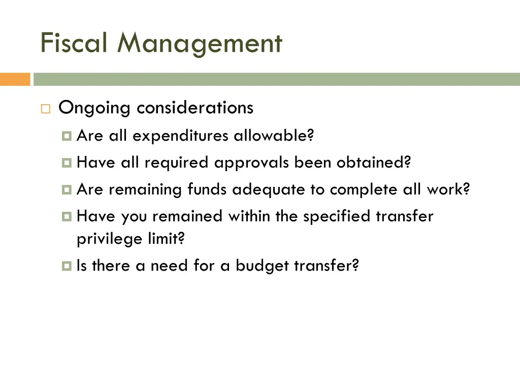 fiscal management