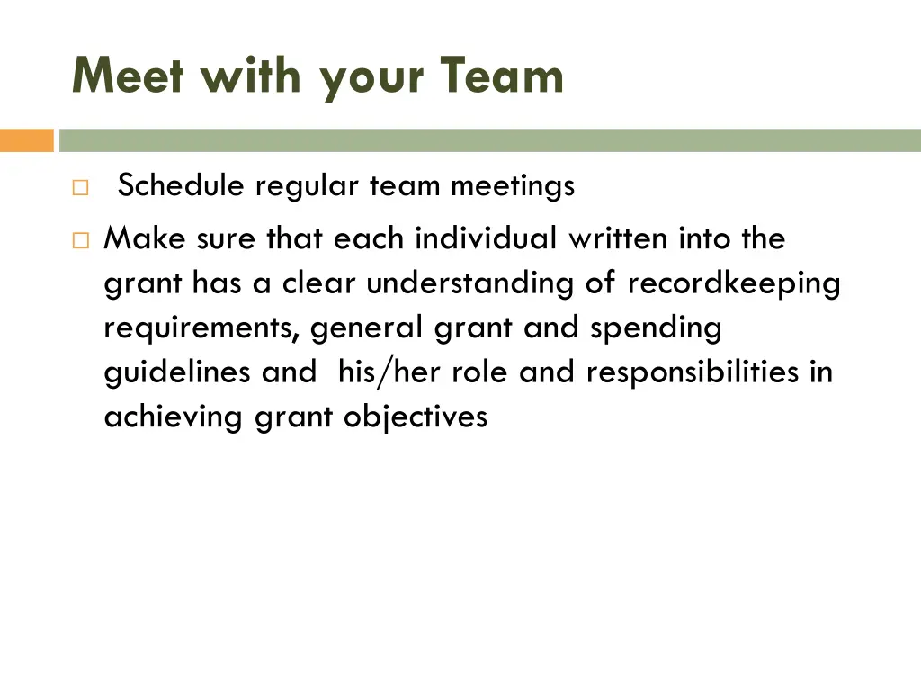 meet with your team