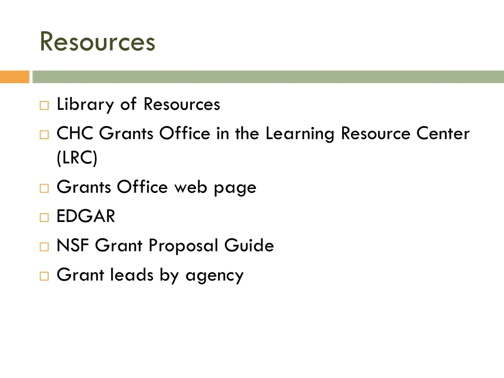 resources