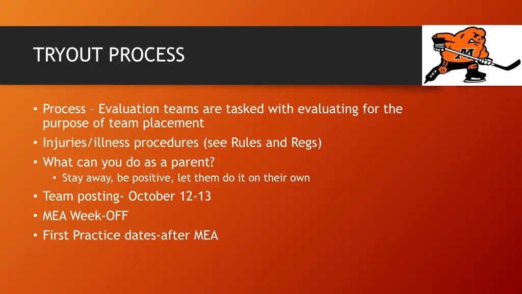 tryout process