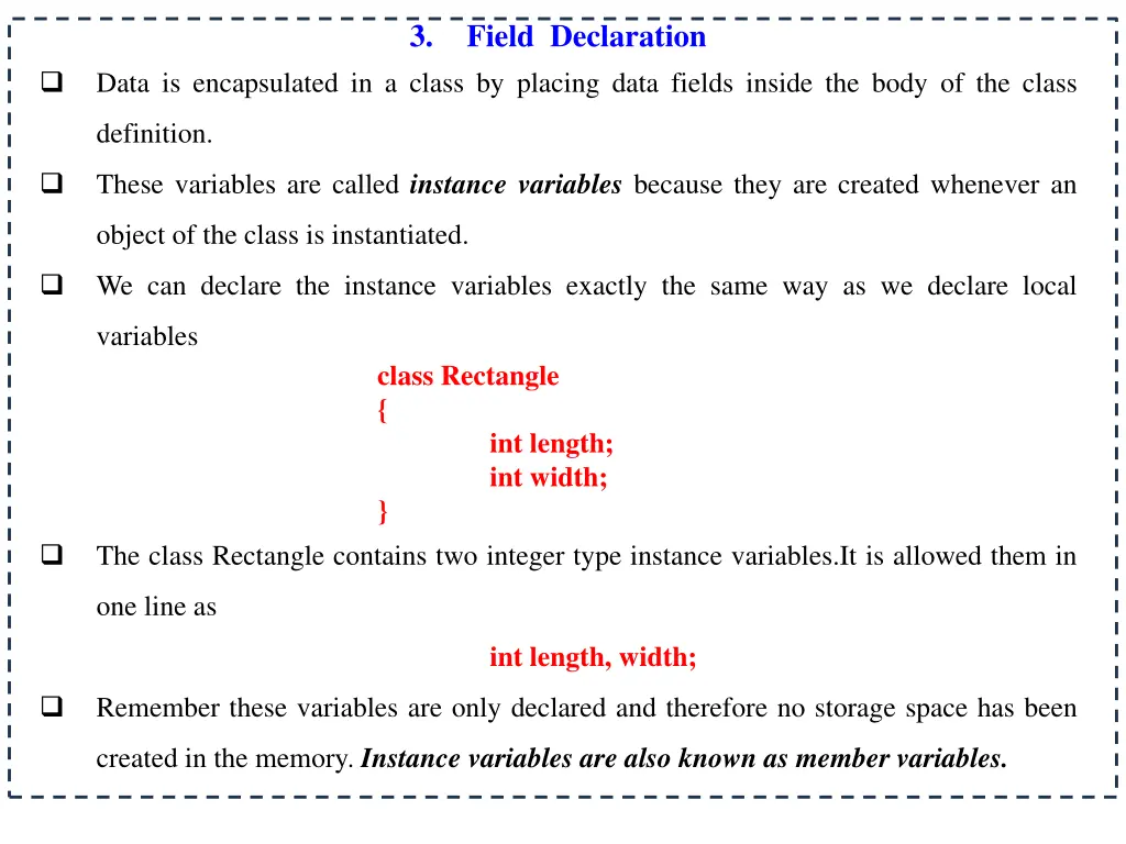 3 field declaration