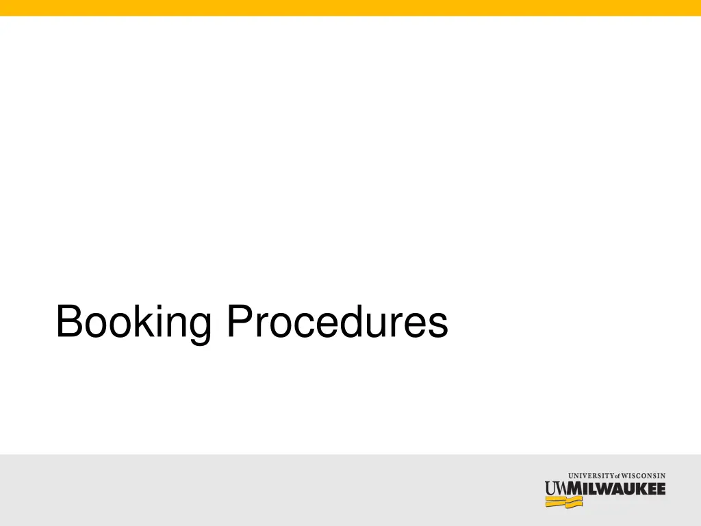 booking procedures