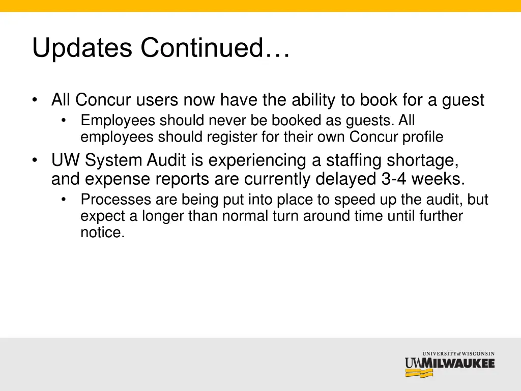 updates continued