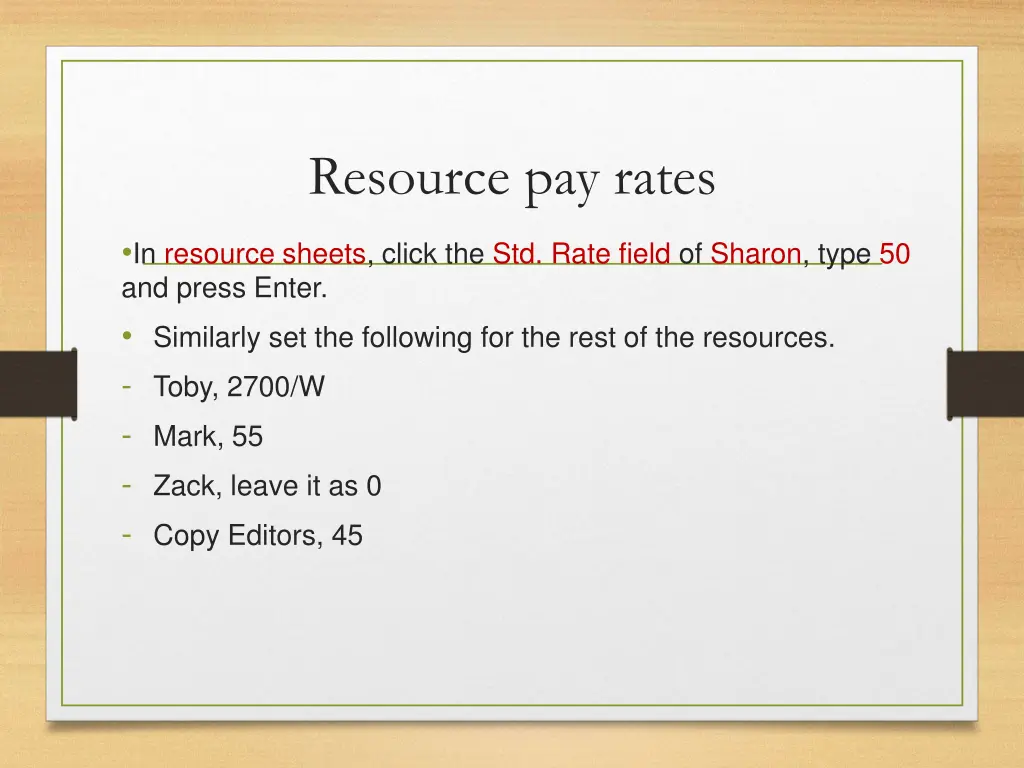 resource pay rates