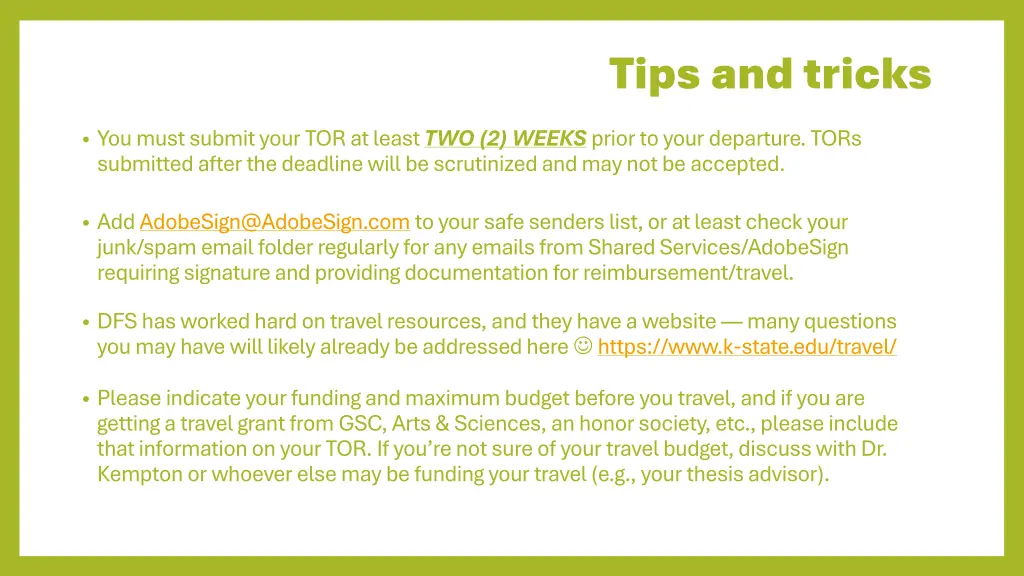 tips and tricks
