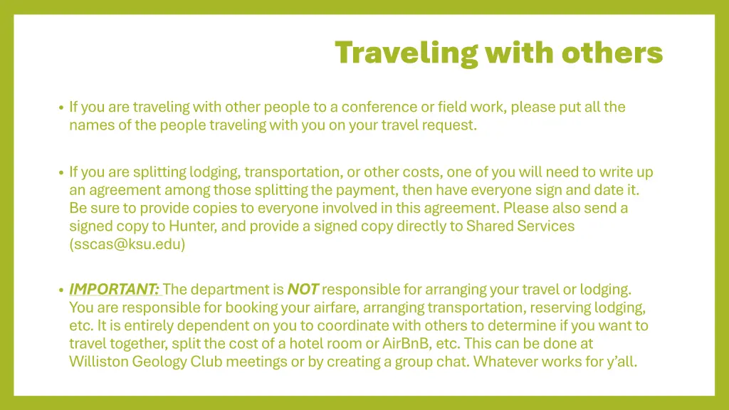 traveling with others
