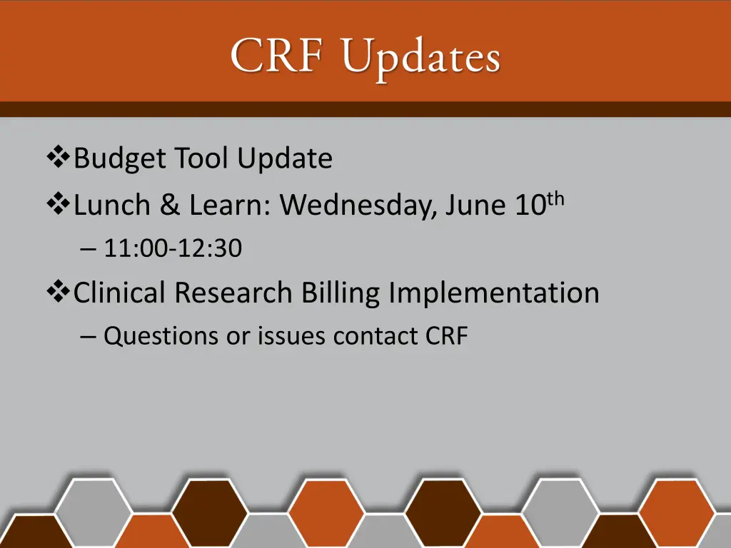 budget tool update lunch learn wednesday june